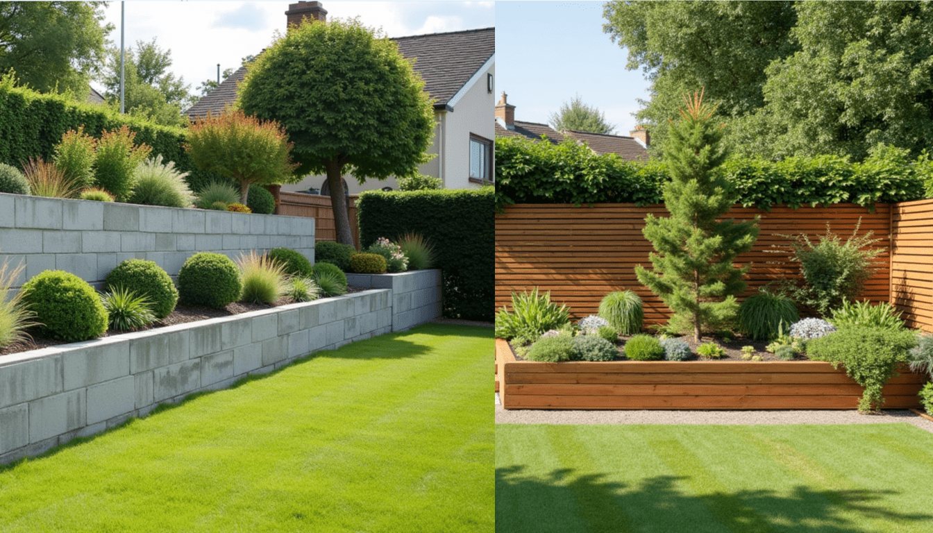 timber sleeper vs concrete retaining wall